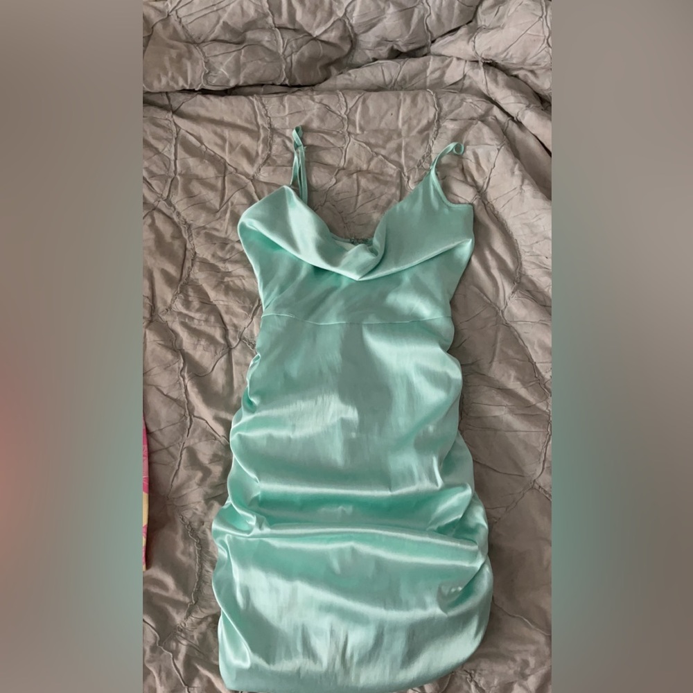 green mini dress